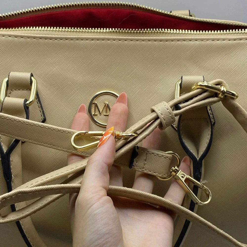Preppy Vegan Leather Structured Handbag Set Old Money Classic Luxury Minimalist